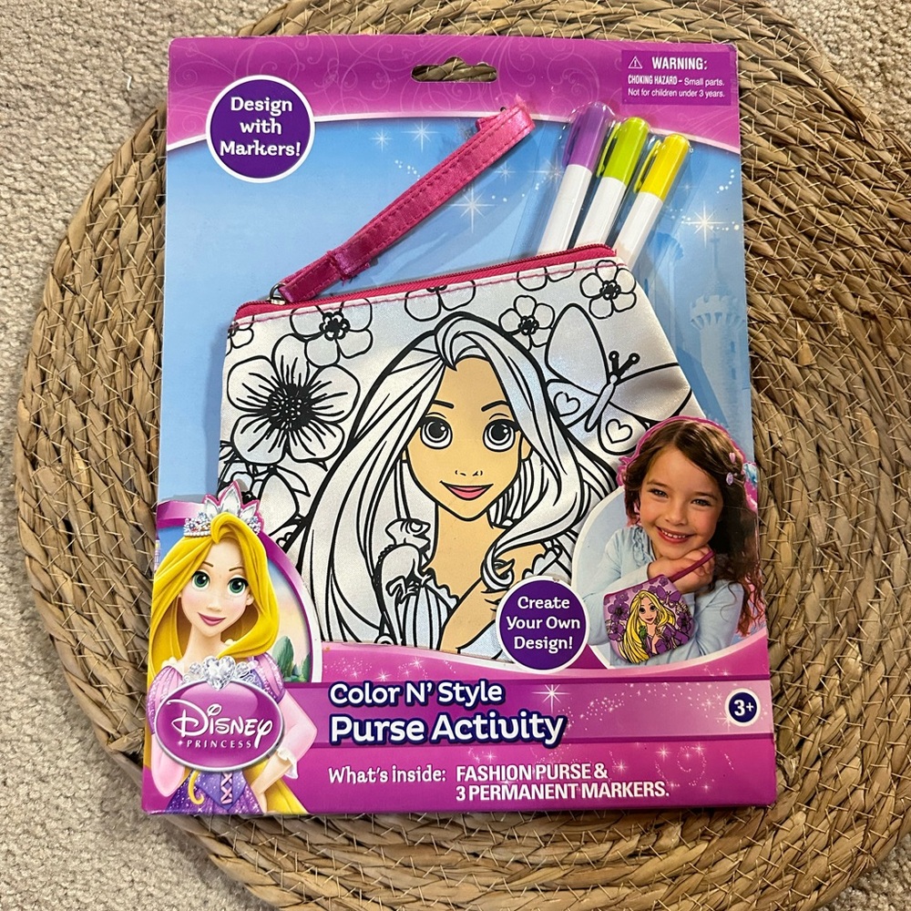 Disney Princess Color N' Style Purse Activity Set - Pink and White
